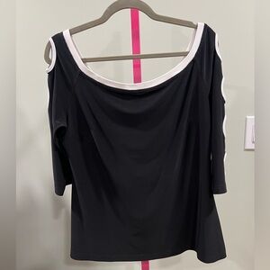 Joseph Ribkoff Black Top with White Trim